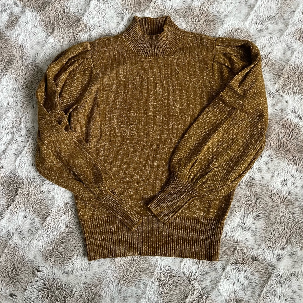 BCBG Sparkly Gold Sweater - XS